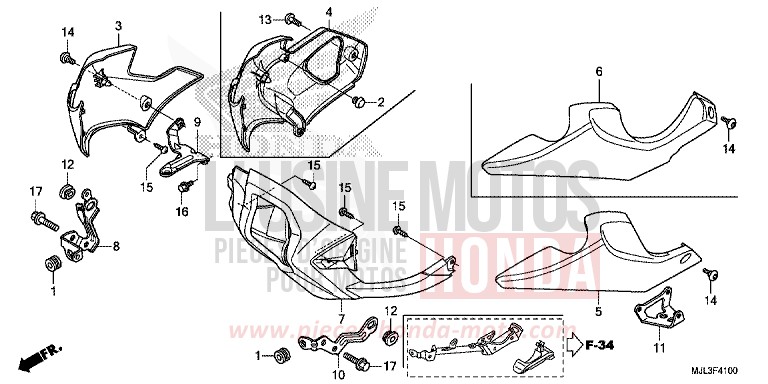 PANNEAU INFERIEUR von NC750X "Meca" CANDY ARCADIAN RED (R305) von 2014